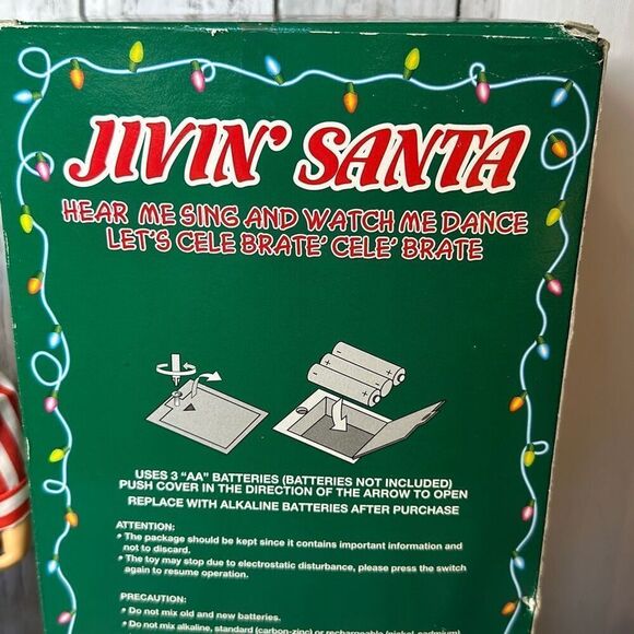 Vintage 90s 1999 Jivin Santa in Original Box 13” Battery Operated Christmas - Picture 6 of 9